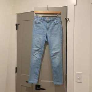 Light blue high rise skinny jeans